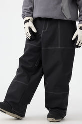 Pantalones de nieve de trabajo Oxford holgados y negros para hombre